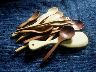 wooden spoon and kitchen nature