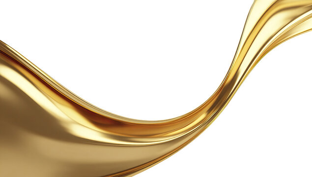 Gold liquid flow against black background.  A smooth, flowing golden liquid spills or drapes, creating a sinuous, elegant curve against a stark black backdrop.  The gold has a lustrous, metallic sheen
