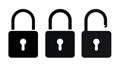 Three lock icons illustration