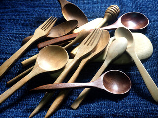 wooden spoon and kitchen nature