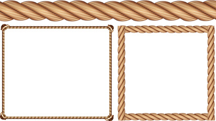 rope frame isolated on white