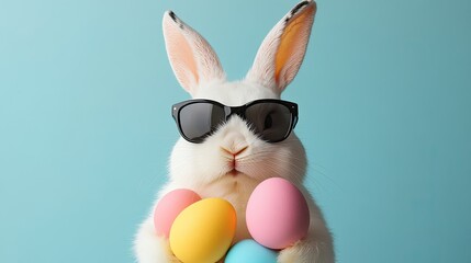 Fototapeta premium Too Cool for Easter: A Bunny in Shades Celebrates Holiday 2026