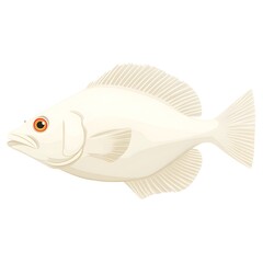 Side view of a pale cream colored fish.