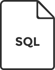 SQL File format extensions. document extension symbols. SQL file format document icons. web format information