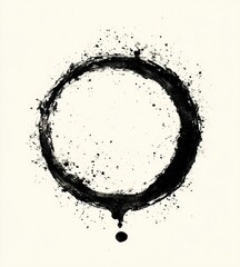 Obraz premium Abstract circular form. Ink drips and splatters on a white background