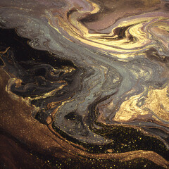 Abstract expressionism pattern created with spilled magnetite sand