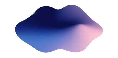 Abstract, fluid-like shape with a gradient of cool colors