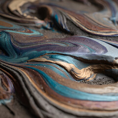 Abstract expressionism pattern created with spilled magnetite sand