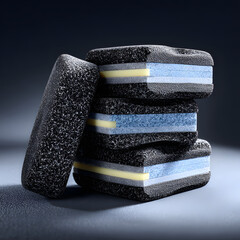 Stacked protective knee pads with impact foam