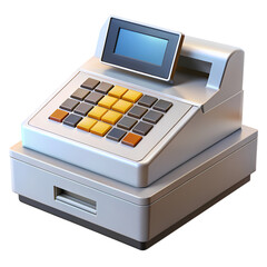 Vintage Electronic Cash Register A Detailed View of a Retro Point of Sale System