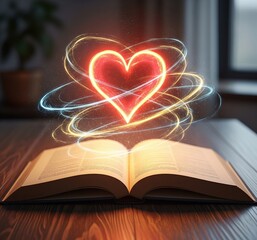 heart on book
