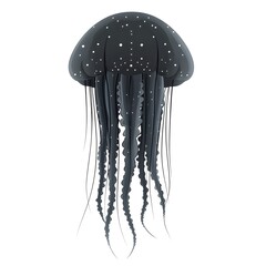 Illustration of a dark grey jellyfish.