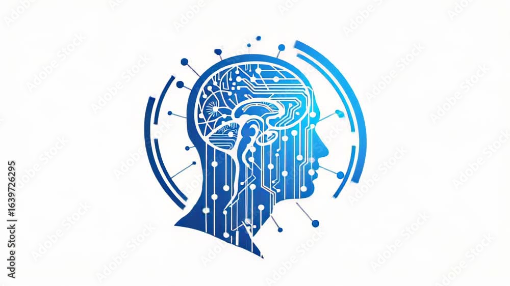 Poster exploring artificial intelligence innovations digital world graphic design futuristic environment cl