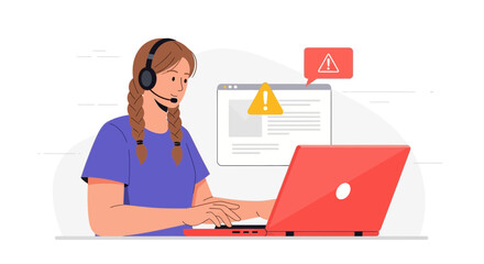 Dedicated support operator addressing technical glitches through remote guidance