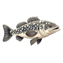 Naklejka premium Detailed illustration of a speckled fish.