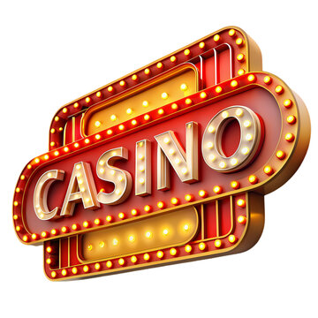 Retro Casino Sign Illuminated Marquee with Classic Design