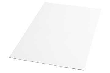 Angled view of a blank white rectangular sheet of plastic isolated on a transparent background