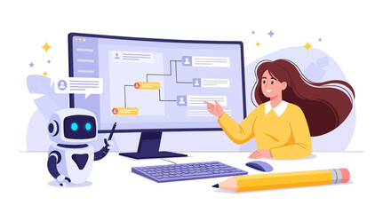 Innovative automation process facilitated by ai assistant and skilled worker