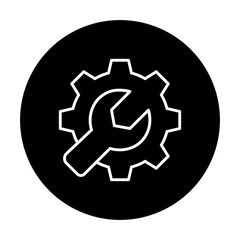 black and white illustration of setting icon 