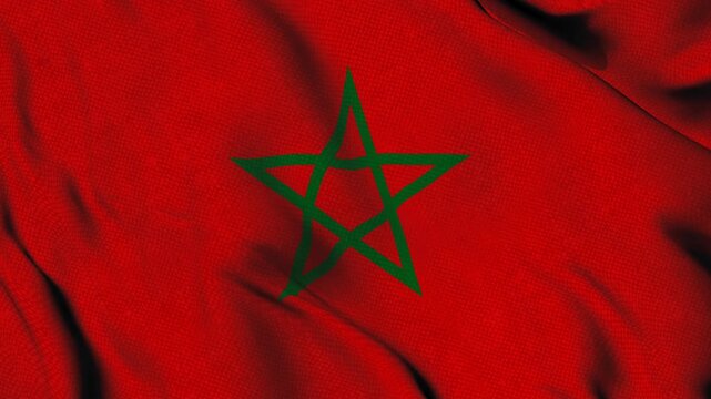 Morocco national flag with green star emblem