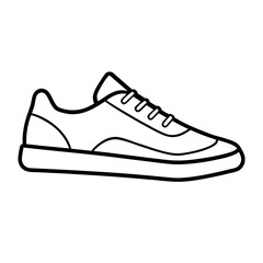  sneaker icon outline vector sport shoe jpg on with white background