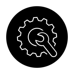 black and white illustration of setting icon 