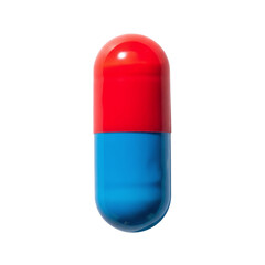 Red and blue pill capsule representing a choice or medicine