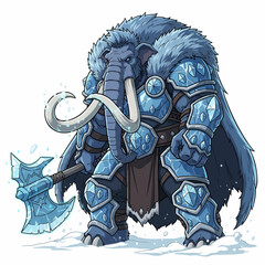 Mammoth Guardian Vector Anime Style