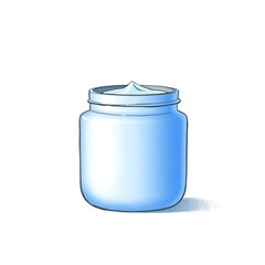 Creamy jar with skincare, cosmetic, and white.