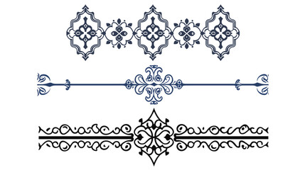 Fototapeta premium A luxurious ornamental divider line featuring intricate decorative patterns and elegant flourishes, designed to enhance visual appeal and sophistication in graphic layouts, invitations, certificates, 