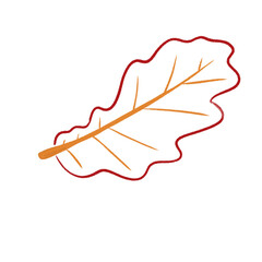 Isolated leave doodle hand drawn