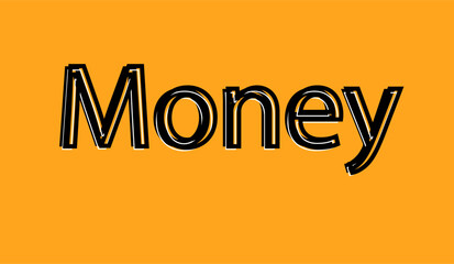 money text written in lowercase letters.Vector lettering design.