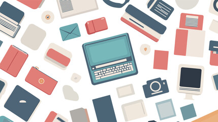 A quirky online archive vector graphic design featuring playful and creative elements that represent digital storage, data organization, and information management, ideal for tech projects, websites, 