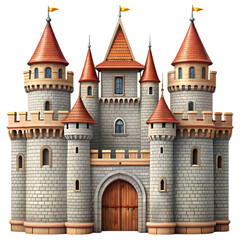 Majestic Medieval Fortress A Digital Depiction of Architectural Grandeur