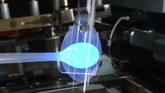 Automated Manufacturing of a Blue Plastic Spoon
