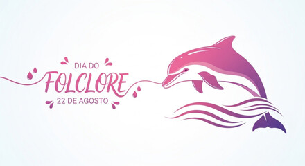 Poster de uma Ilustração vetorial de Boto Cor De Rosa - Folclore Brasileiro