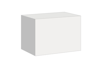 Blank white product packaging paper cardboard box. 3d render illustration.