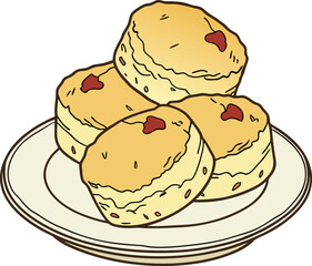 Biscuits plate on vector illustration 