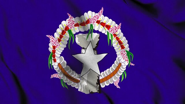 Flag of Northern Mariana Islands with star and wreath