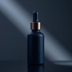 Dark Blue Glass Dropper Bottle.