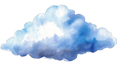 Watercolor illustration of a cumulus cloud