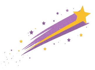 Shooting star,  purple,  yellow,  stars,  night sky