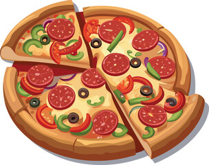 pizza vector illustration concept on eps with white background