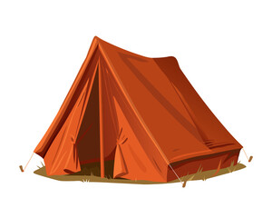 realistic classic camping tent on with illustration jpg on white background © MDSHAHIN