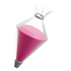 Pastry bag with vibrant pink frosting, perfect for bakery, confectionery, or bakingthemed designs. Ideal for social media, websites, or advertising.