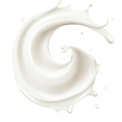 Milk splash wave isolated on white background