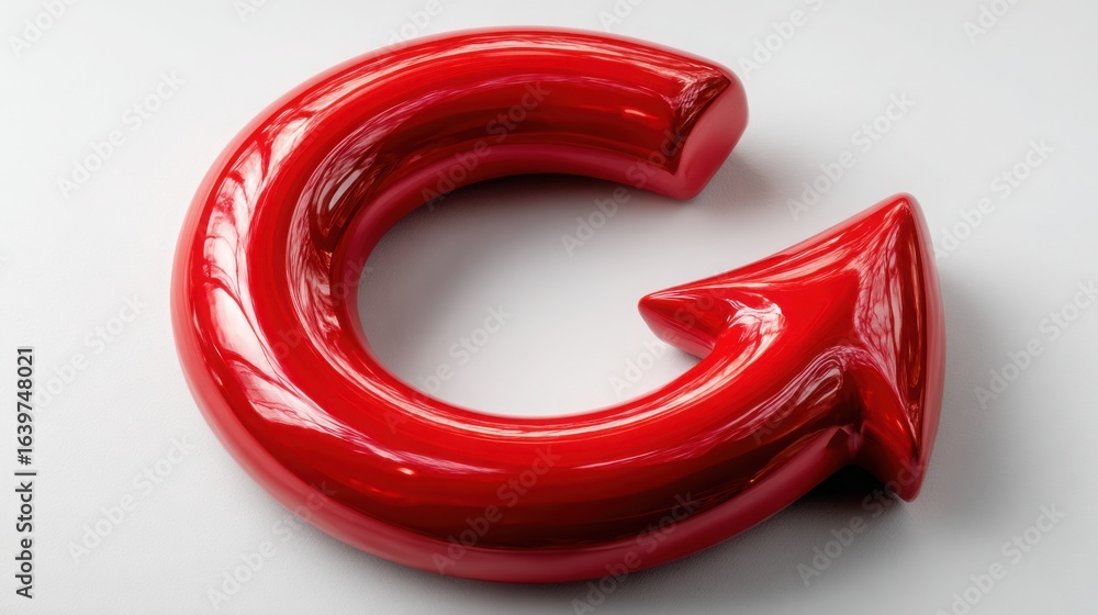Poster striking red object placed on a clean white surface capturing attention and serving as a visual guid