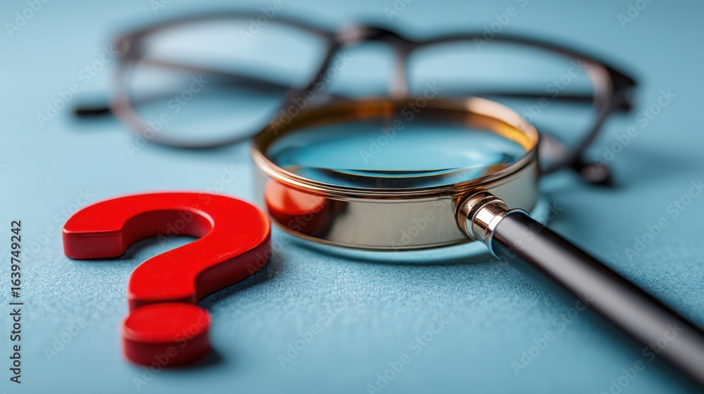 Poster magnet and pair of glasses representing the concept of revising assumptions and updating previous un
