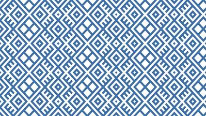 Geometric pattern with blue and white rhombus shapes creating a complex and repetitive design layout style