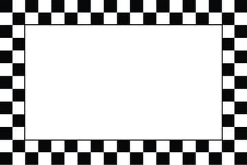 Checkerboard circular frame with alternating black and white squares forming a classic race flag design perfect for racing graphics, event branding, and motorsport artwork
